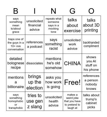 Thanksgiving 2024 Bingo Card