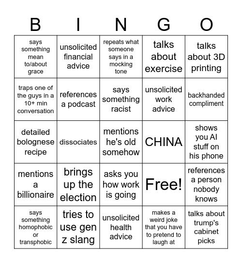 Thanksgiving 2024 Bingo Card