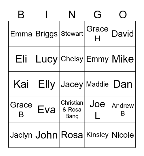 BANG BINGO! Bingo Card