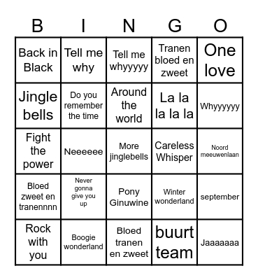 Winterfestival Bingo Card