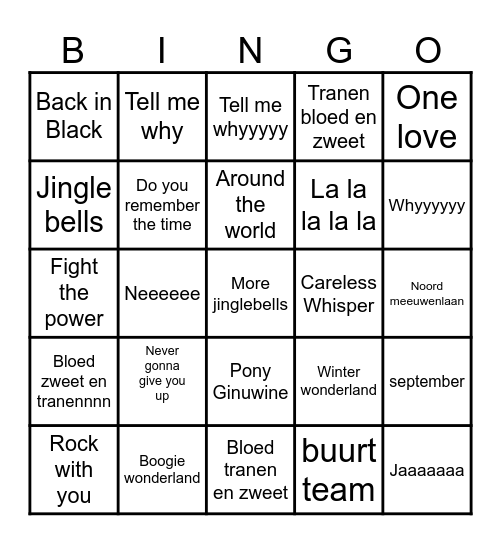 Winterfestival Bingo Card