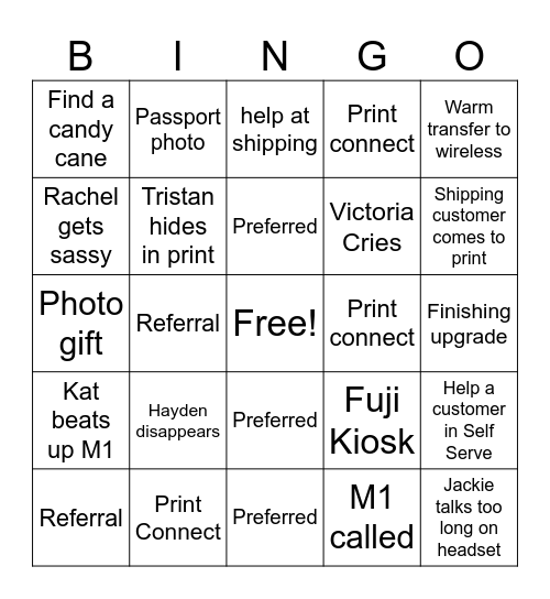 Black Friday Bingo Card