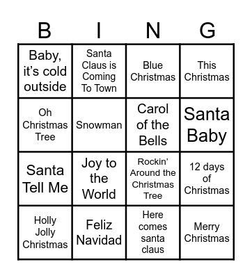 Christmas Bingo Card