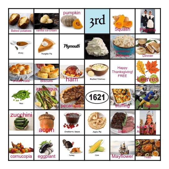 Thanksgiving Bingo 2024 Bingo Card