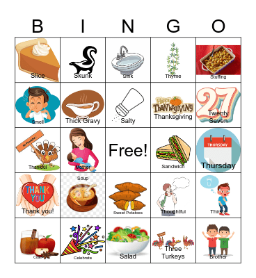 Thanksgiving Bingo Card