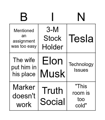 Business Law Bingo Card