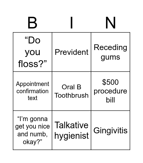 Dr. Arias’s Office Bingo Card