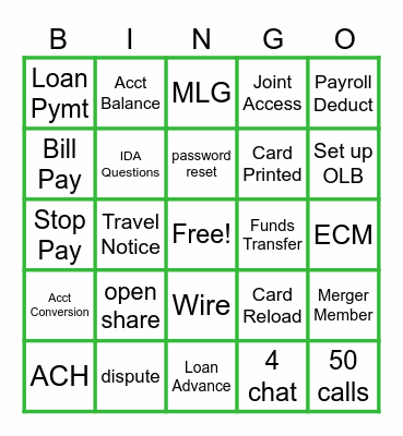 MERGER WEEK BINGO Card