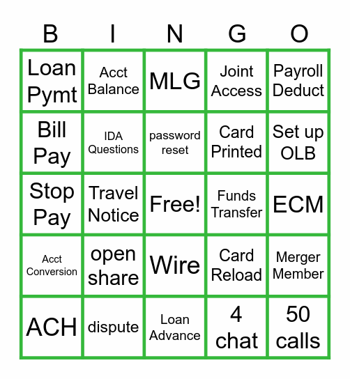 MERGER WEEK BINGO Card