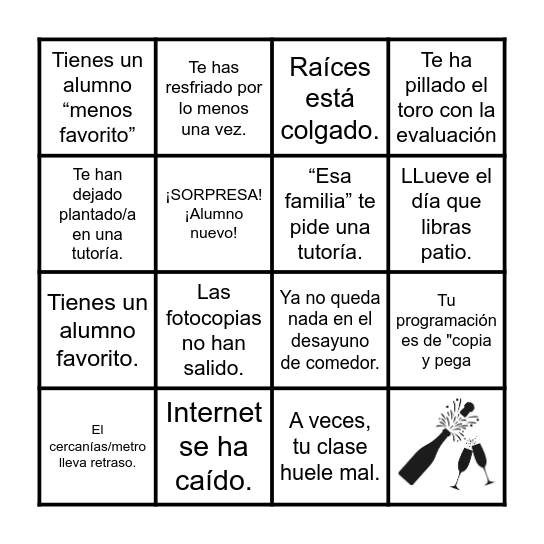 BINGO SAGUNTERS Bingo Card