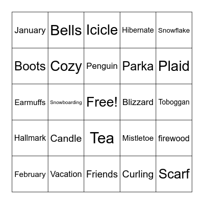 Winter Bingo Card