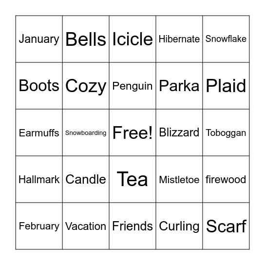 Winter Bingo Card