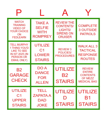 Holiday Bingo 🎄❄️- Day Shift Bingo Card