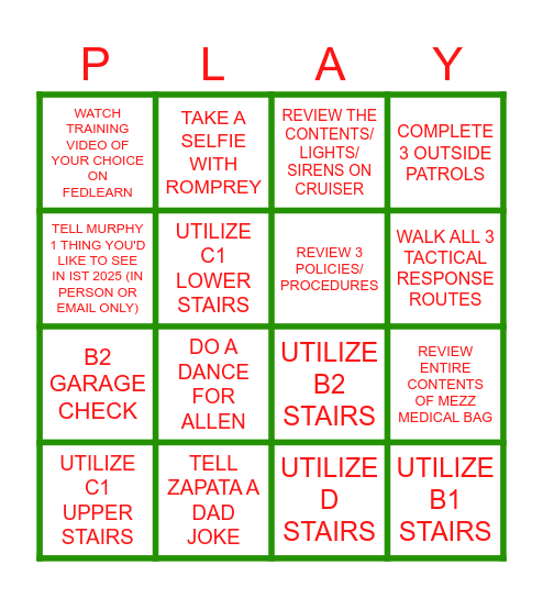 Holiday Bingo 🎄❄️- Day Shift Bingo Card