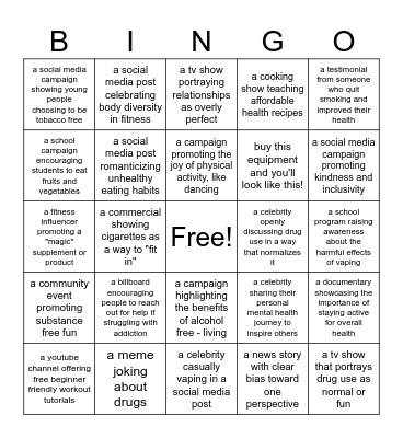 media bingo Card