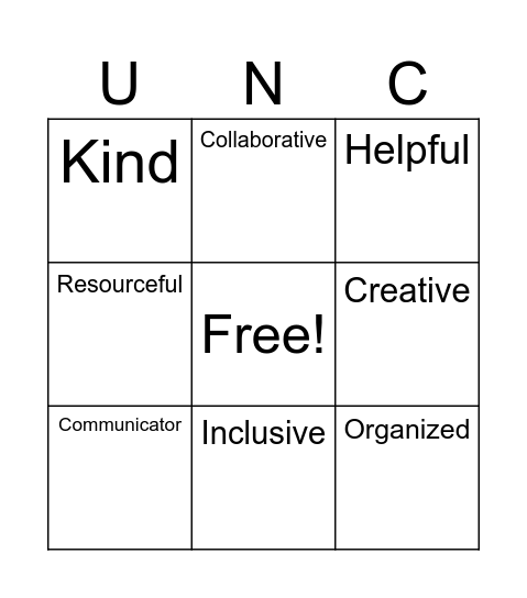 Gratitude Bingo Card