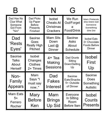 FAMILY Bingo Card