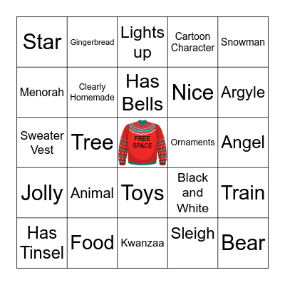 UGLY SWEATER BINGO Card