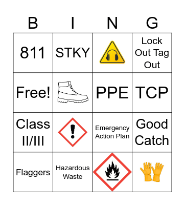 SAFETY BINGO Card