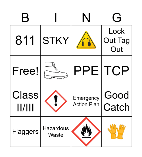 SAFETY BINGO Card