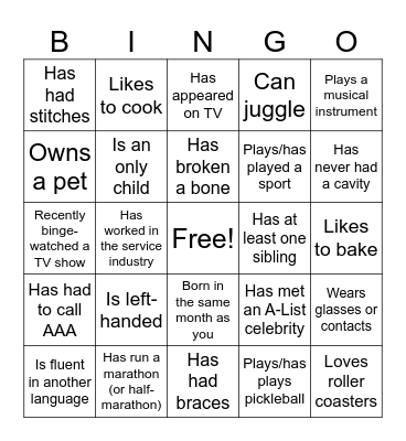 1st Year Associate Retreat Bingo Card