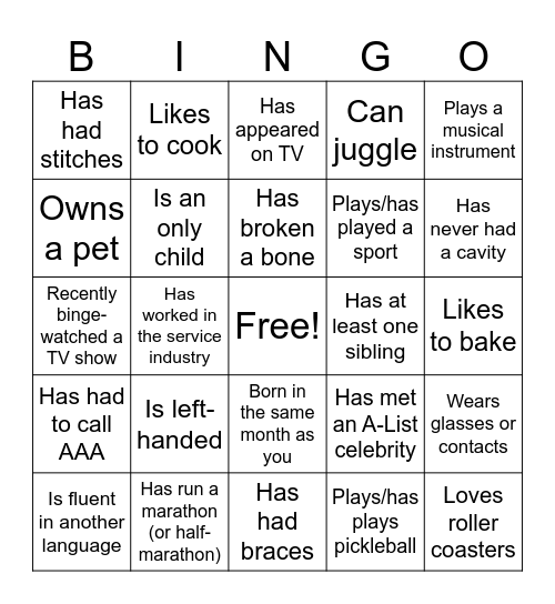 1st Year Associate Retreat Bingo Card