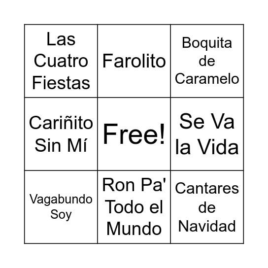 Lotería navideña bailable Bingo Card