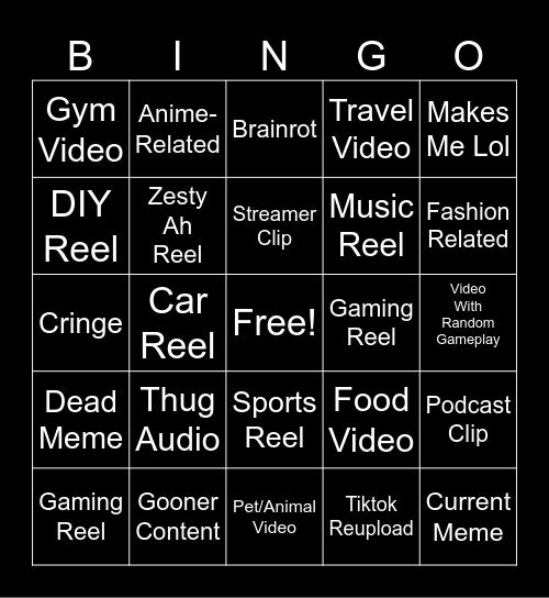 b0xybr0wn's IG Reel Bingo (Nov '24) Bingo Card