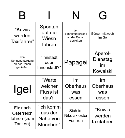 Passau Bingo Card