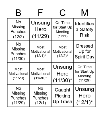 BFCM Bingo!! Bingo Card