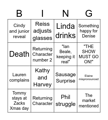 EE Christmas Bingo Card