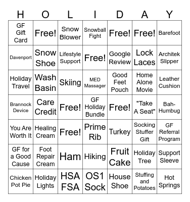 Good Feet D1 Bingo Card