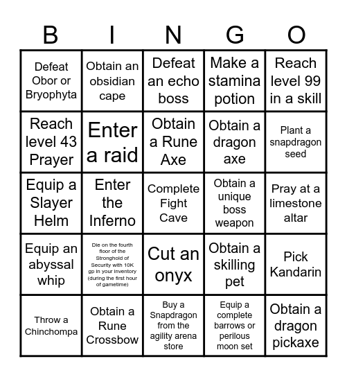 Easy Bingo OSRS Echo Leagues Bingo Card