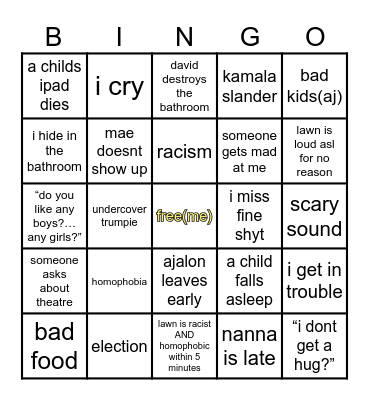 thanksgiving ‘24😵🦃! Bingo Card