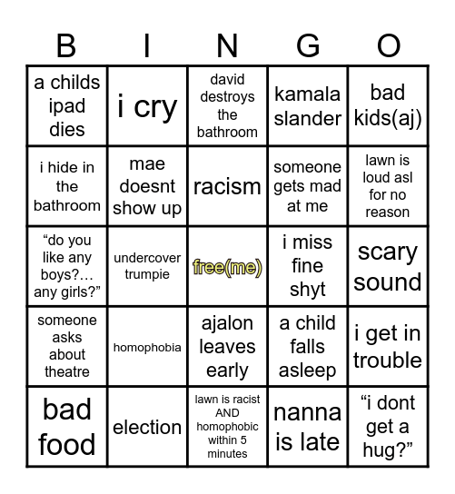 thanksgiving ‘24😵🦃! Bingo Card