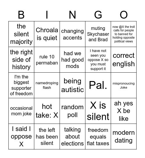 mel bingo Card