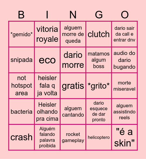 Bingo fortnite Bingo Card