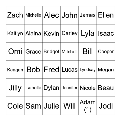 Schmitt Thanksgiving Bingo! Bingo Card