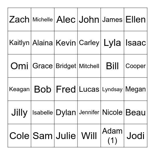 Schmitt Thanksgiving Bingo! Bingo Card