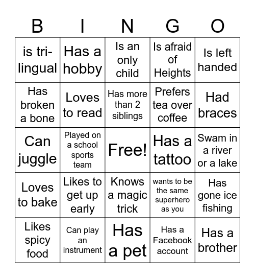 FIND THE CO-WORKER BINGO Card