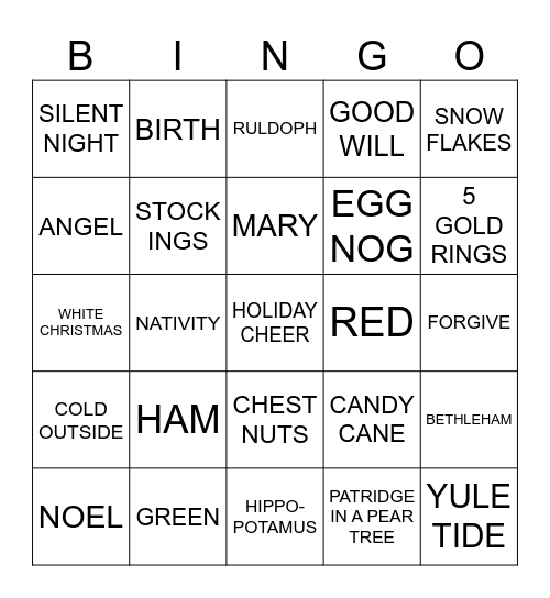 CHRISTMAS BINGO Card