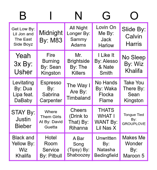 Blackout Round 1 Bingo Card