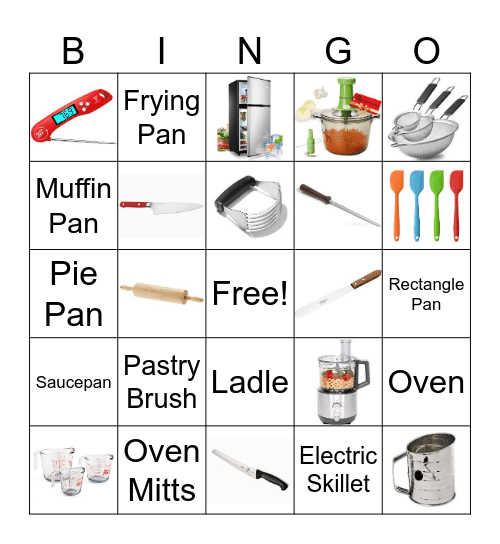 Cooking Bingo Card