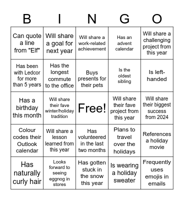 Find Someone Who... Bingo Card