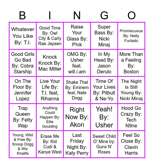 Blackout Round 2 Bingo Card