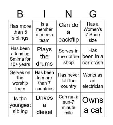 Smirna Bingo Card
