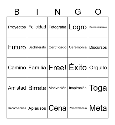 Graduación 2024 Bingo Card