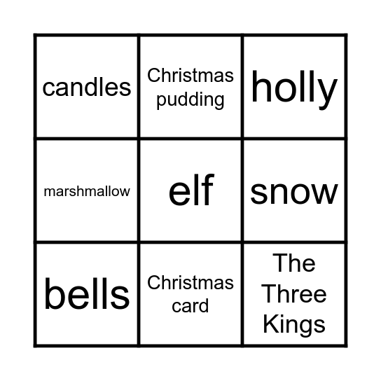 Christmas Bingo Card