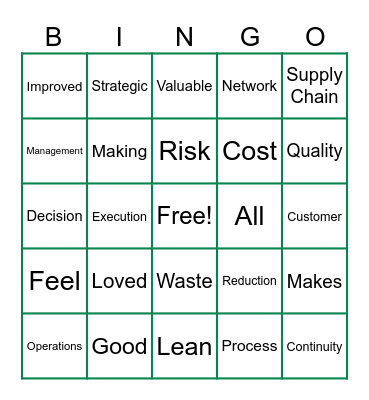 MVP - E BINGO Card
