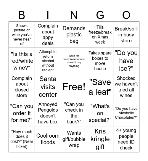 XMAS Bingo Card